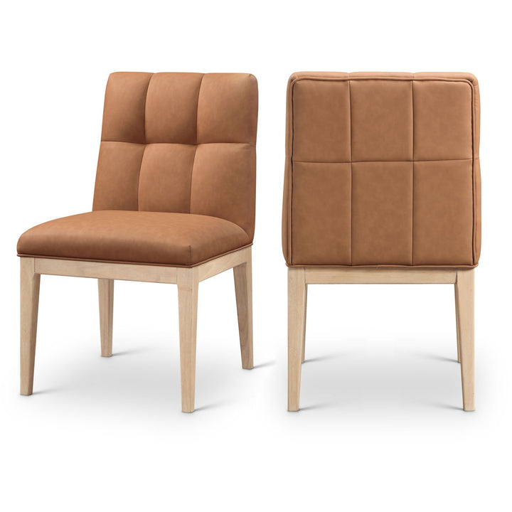 Adrian Cognac Vegan Leather Upholstered Dining Side Chair