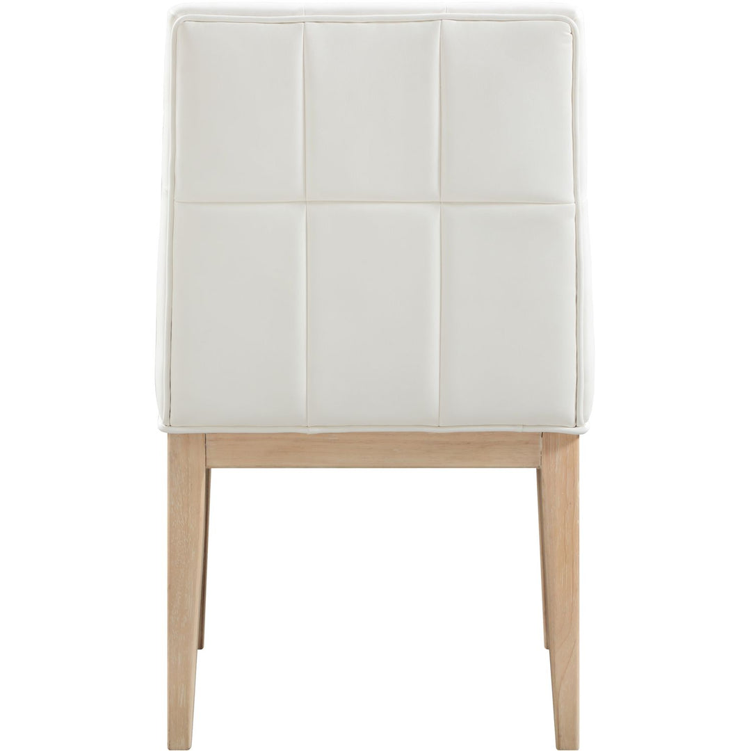 Adrian Vegan Leather Upholstered Dining Side Chair — Cream / Natural