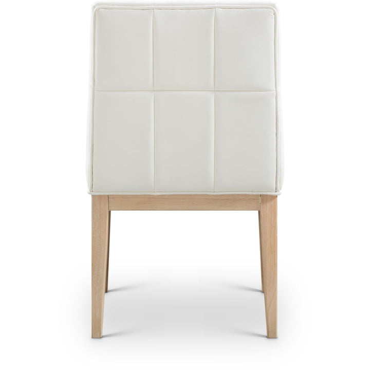 Adrian Vegan Leather Upholstered Dining Side Chair — Cream / Natural