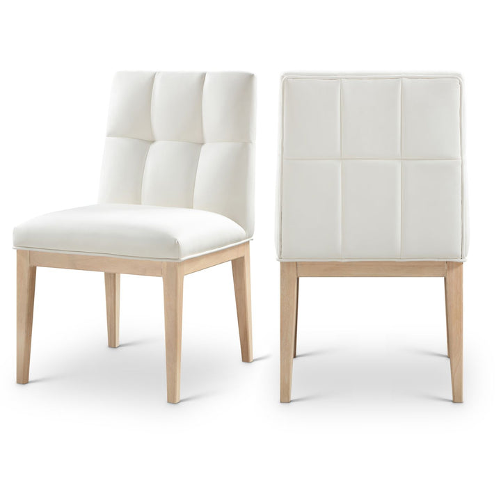 Adrian Cream Vegan Leather Upholstered Dining Side Chair