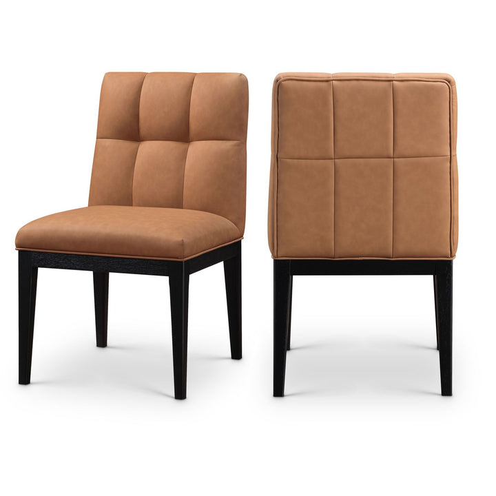 Adrian Cognac Vegan Leather Upholstered Dining Side Chair