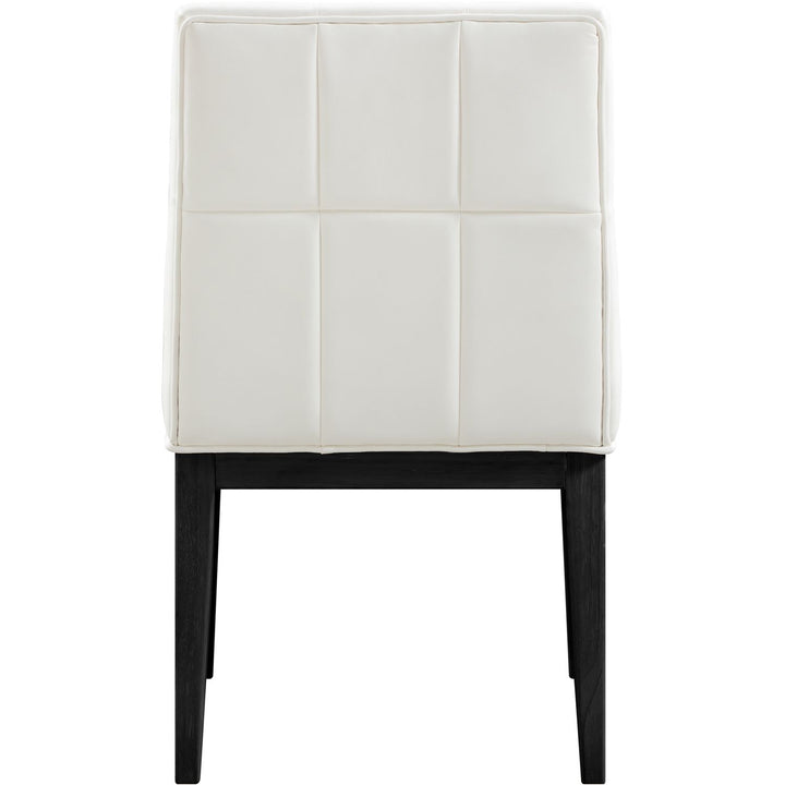 Adrian Vegan Leather Upholstered Dining Side Chair — Cream / Black