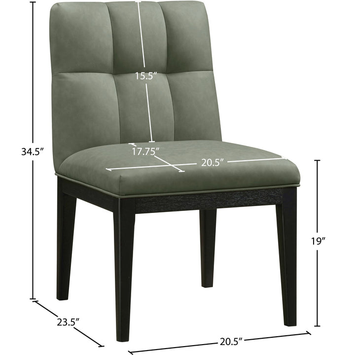 Adrian Vegan Leather Upholstered Dining Side Chair — Green / Black