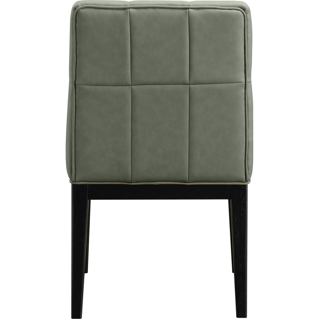 Adrian Vegan Leather Upholstered Dining Side Chair — Green / Black