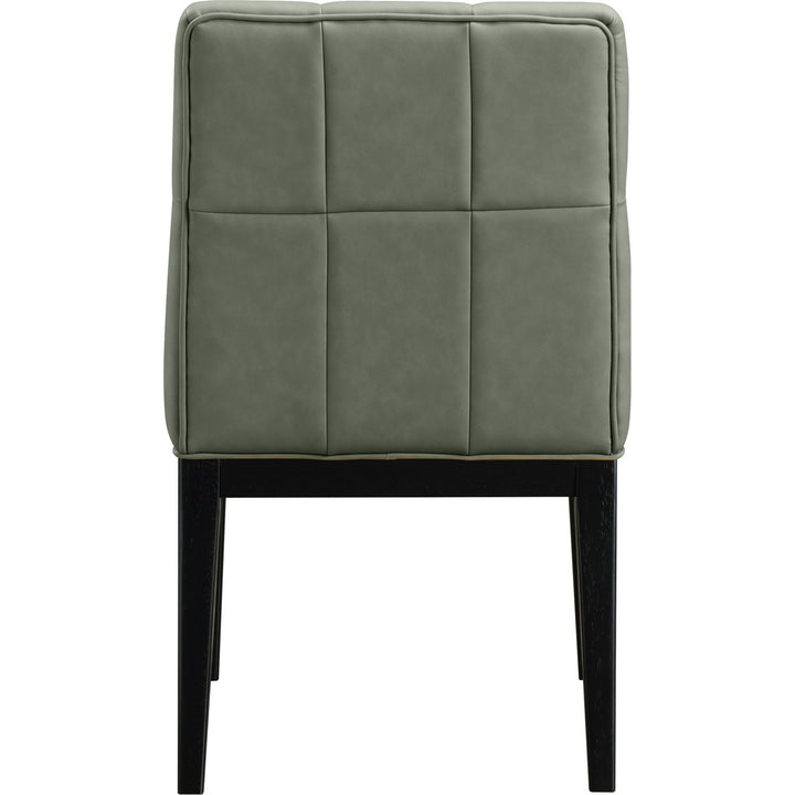 Adrian Vegan Leather Upholstered Dining Side Chair — Green / Black