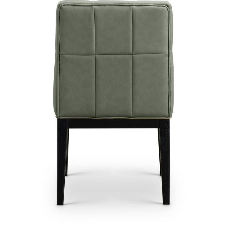 Adrian Vegan Leather Upholstered Dining Side Chair — Green / Black