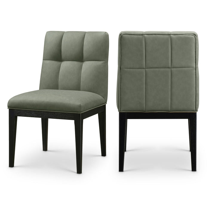 Adrian Green Vegan Leather Upholstered Dining Side Chair