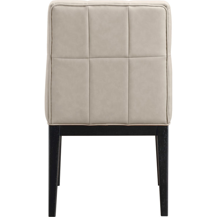 Adrian Vegan Leather Upholstered Dining Side Chair — Taupe / Black