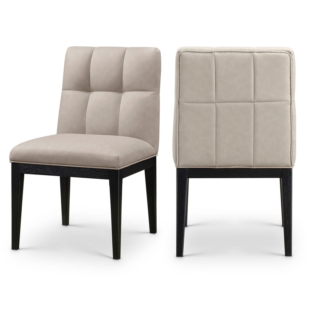 Adrian Taupe Vegan Leather Upholstered Dining Side Chair