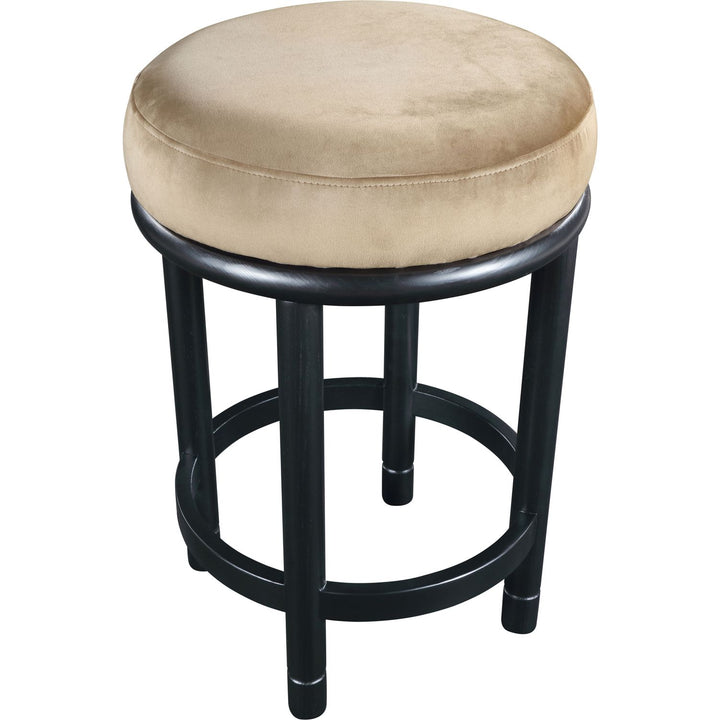 Monette Velvet Upholstered Counter Stool — Beige / Black