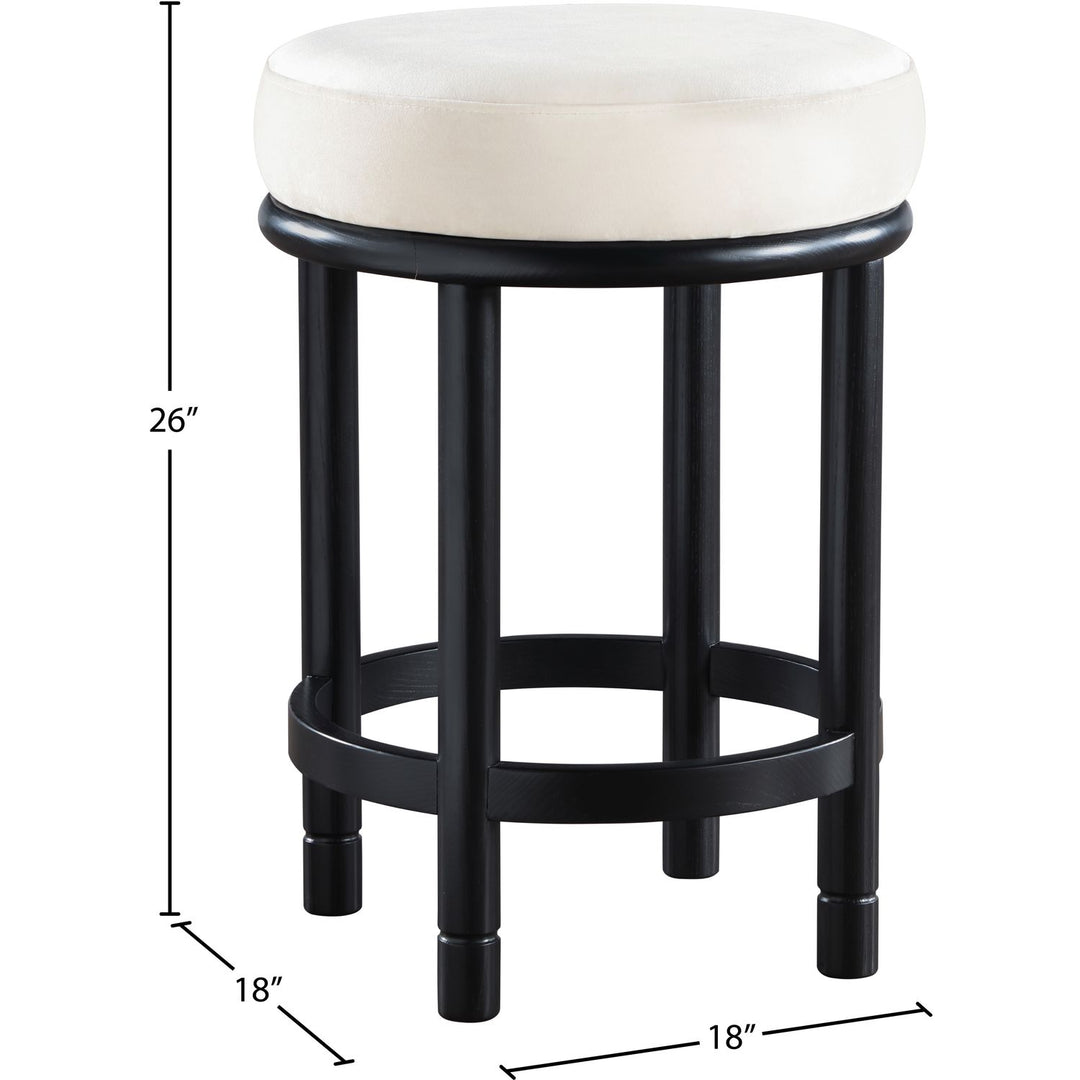 Monette Velvet Upholstered Counter Stool — Cream / Black