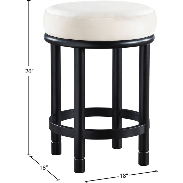 Monette Velvet Upholstered Counter Stool — Cream / Black