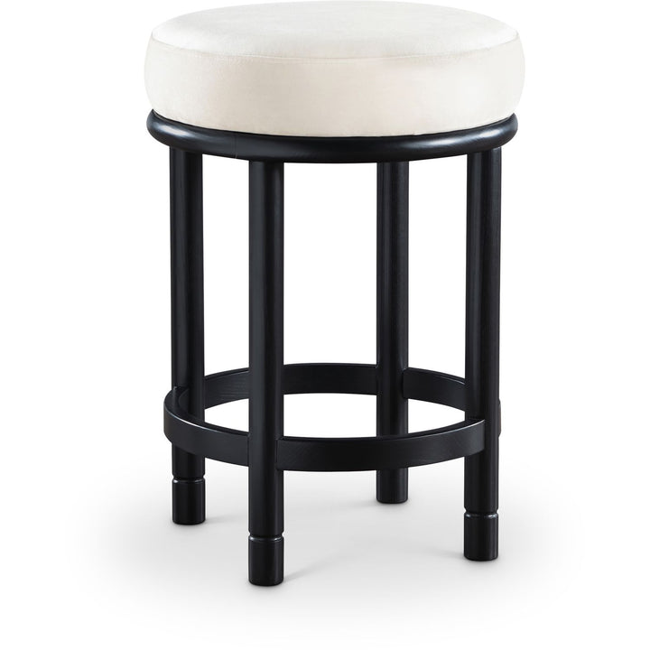 Monette Velvet Upholstered Counter Stool — Cream / Black
