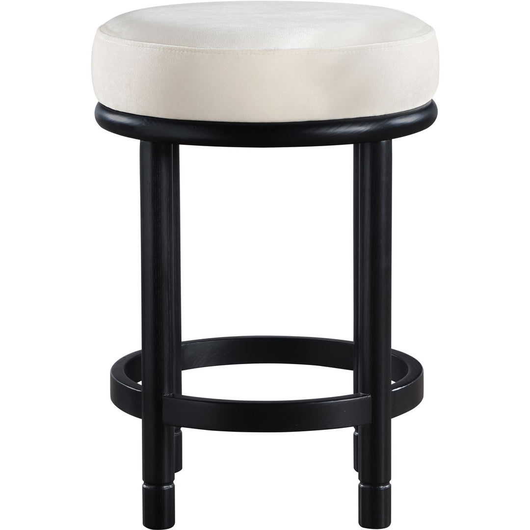 Monette Velvet Upholstered Counter Stool — Cream / Black