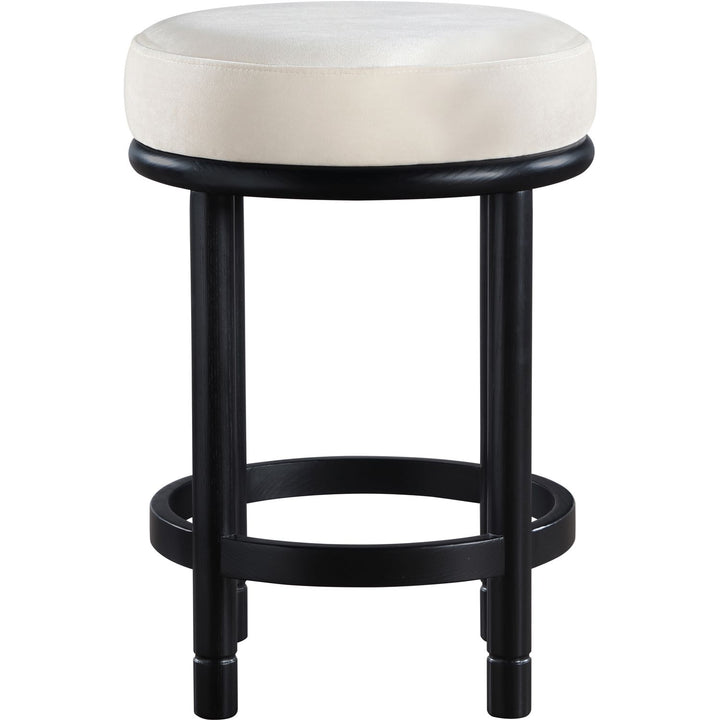Monette Velvet Upholstered Counter Stool — Cream / Black