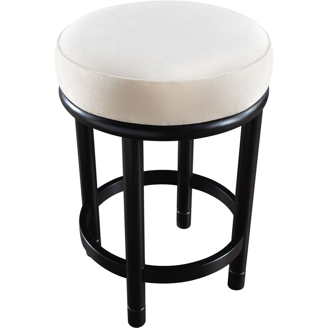Monette Velvet Upholstered Counter Stool — Cream / Black