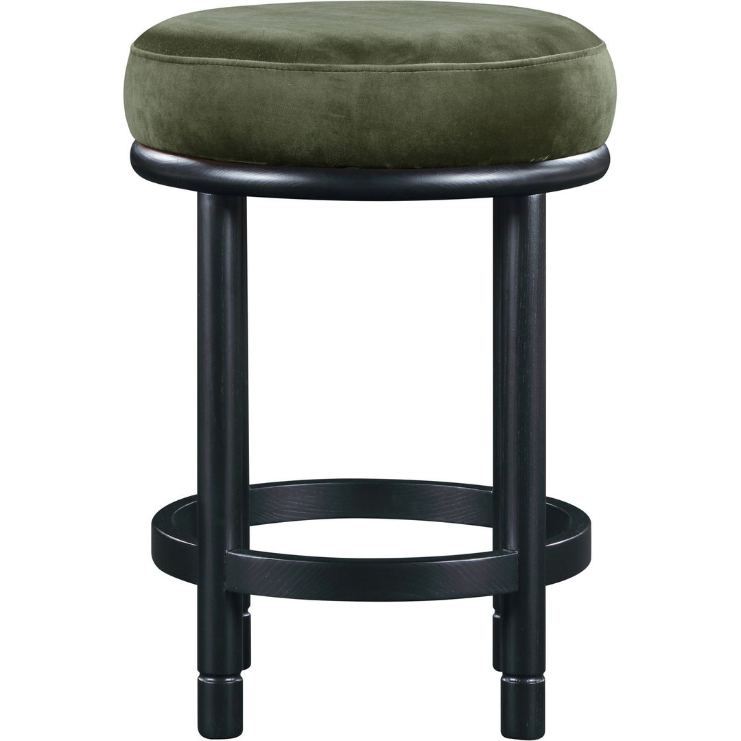 Monette Velvet Upholstered Counter Stool — Green / Black