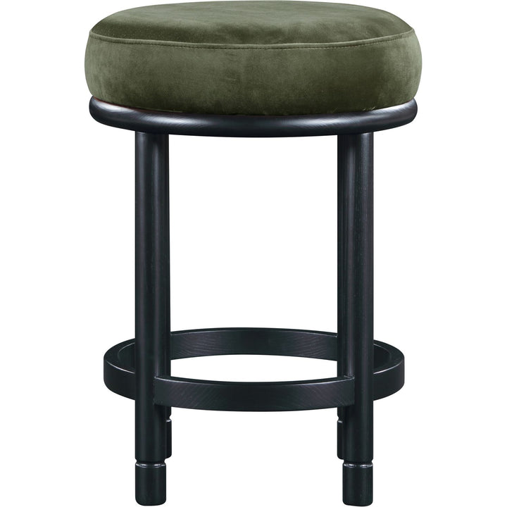 Monette Velvet Upholstered Counter Stool — Green / Black