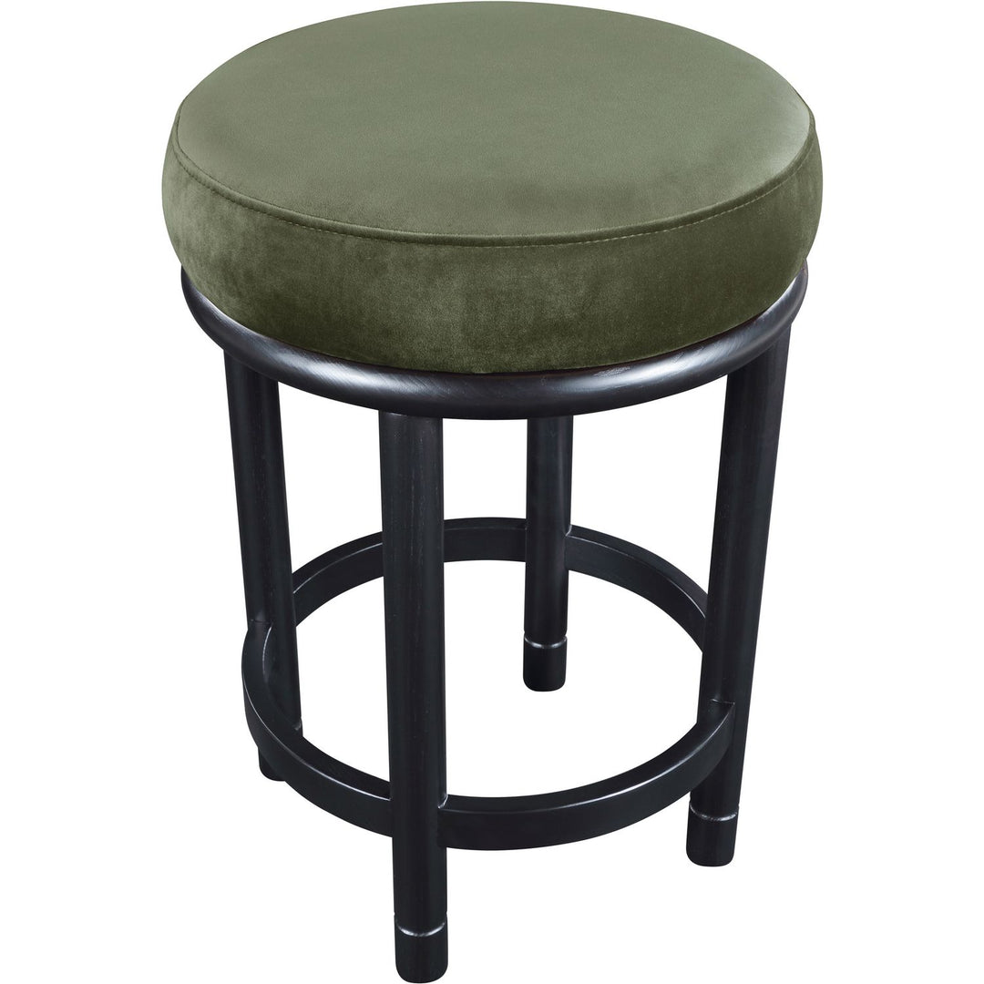 Monette Velvet Upholstered Counter Stool — Green / Black