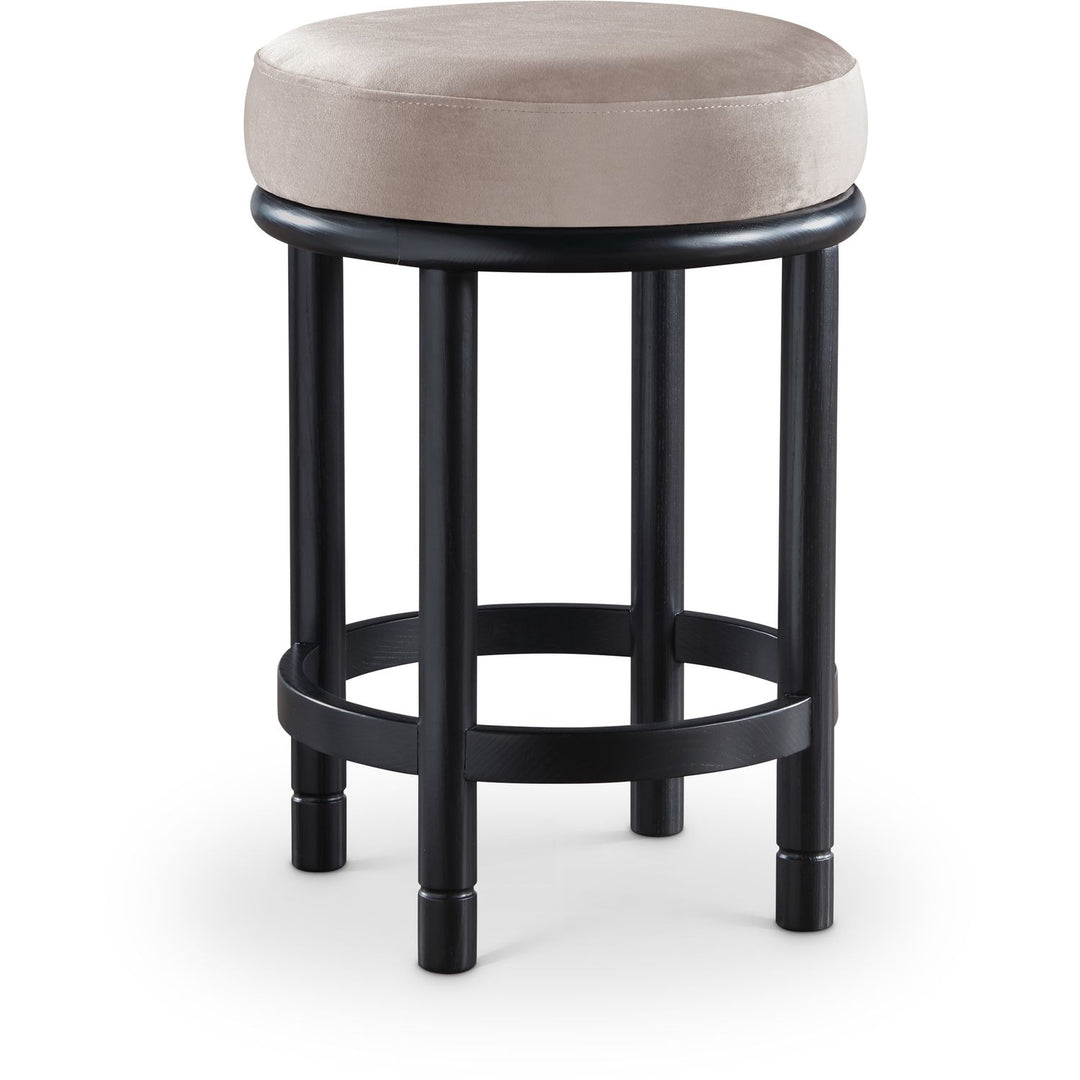 Monette Velvet Upholstered Counter Stool — Taupe / Black
