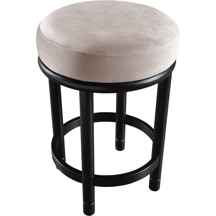 Monette Velvet Upholstered Counter Stool — Taupe / Black