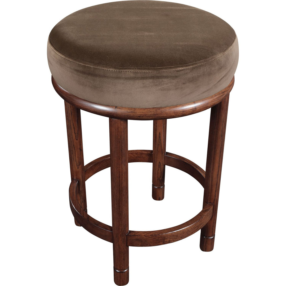Monette Velvet Upholstered Counter Stool — Brown / Brown
