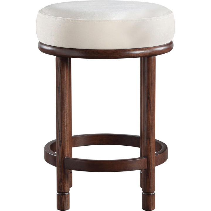 Monette Velvet Upholstered Counter Stool — Cream / Brown