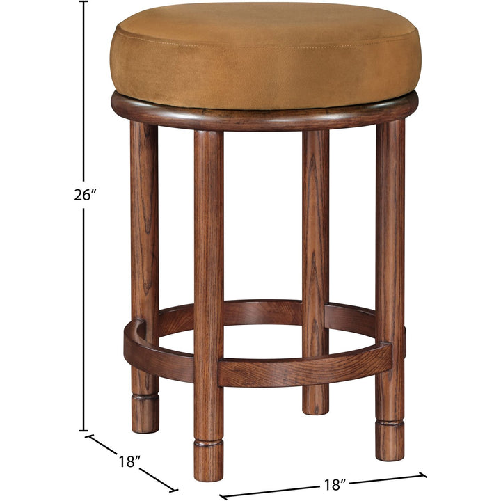 Monette Velvet Upholstered Counter Stool — Saddle / Brown