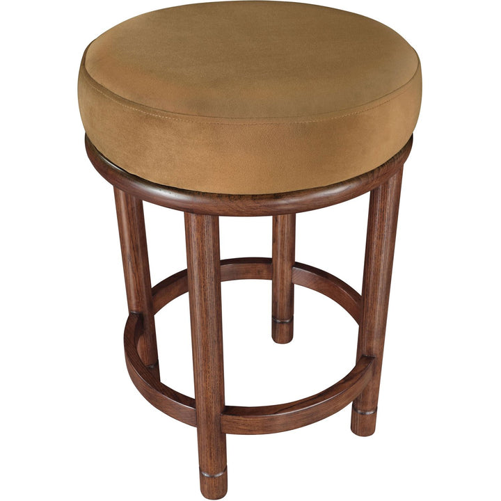 Monette Velvet Upholstered Counter Stool — Saddle / Brown
