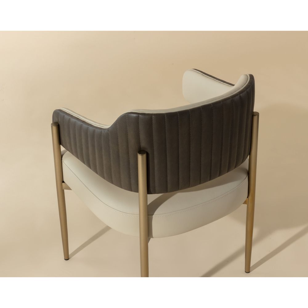 Tova Dining Armchair - Dillon Cream / Bravo Ash
