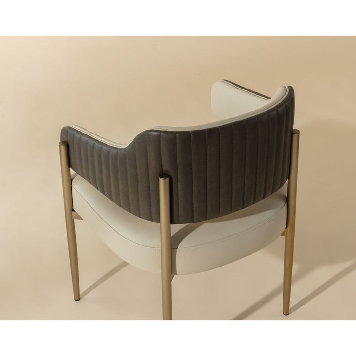 Tova Dining Armchair - Dillon Cream / Bravo Ash