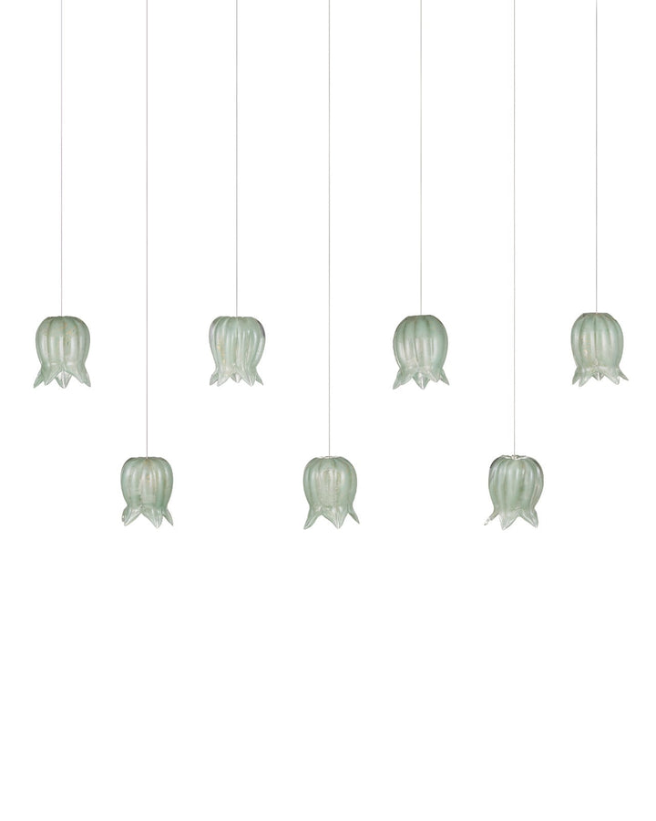 Pendants:Multi Polpo Green 7-Light Linear Multi-Drop Pendant