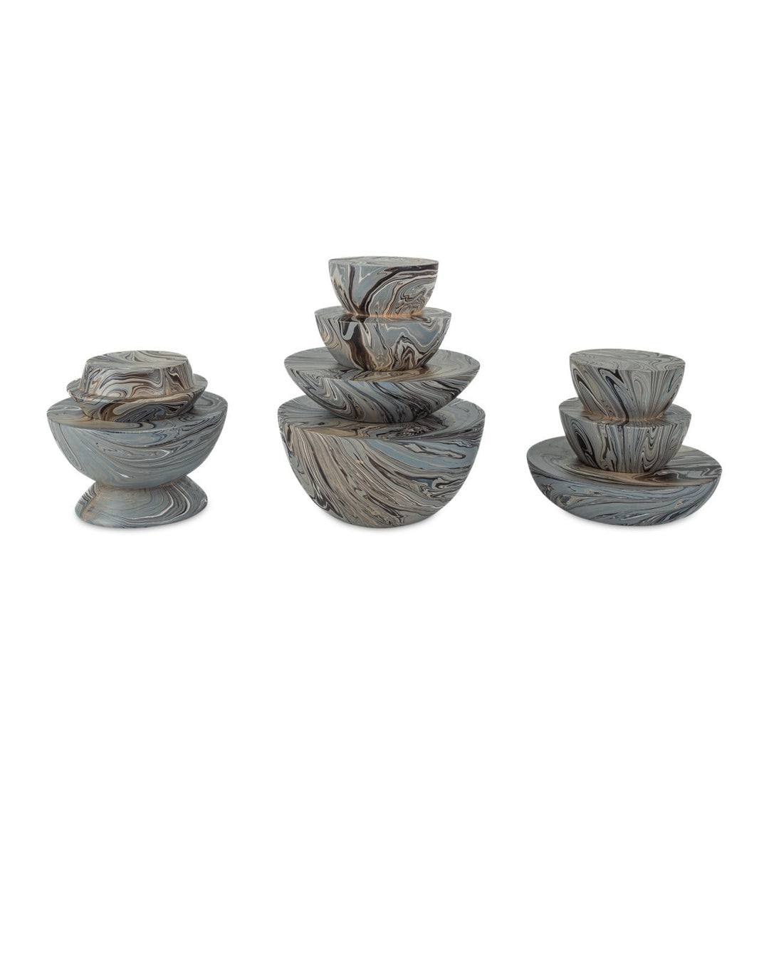 Boxes Marbleized Stacking Box Set of 3