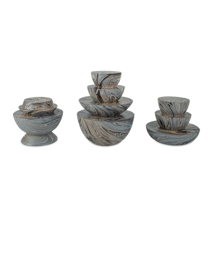Boxes Marbleized Stacking Box Set of 3