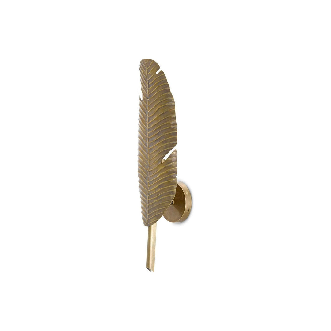 Tropical Brass Leaf Wall Sconce