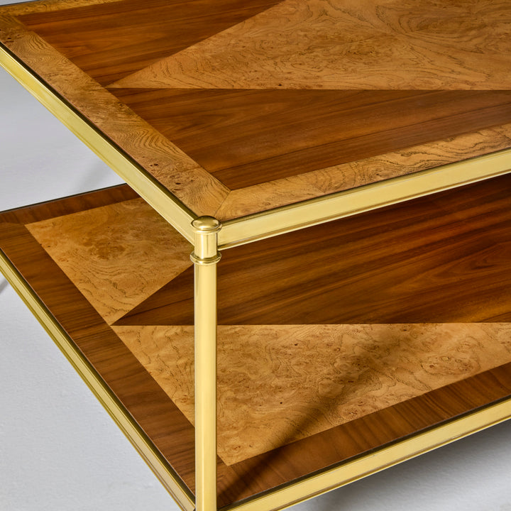 Oak Burl & Walnut Cocktail Table