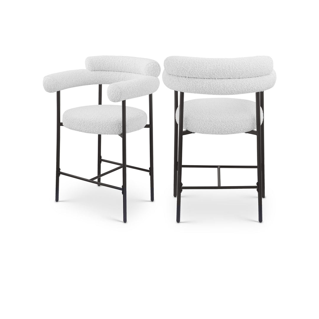 Blake Cream Boucle Fabric Upholstered Counter Stool