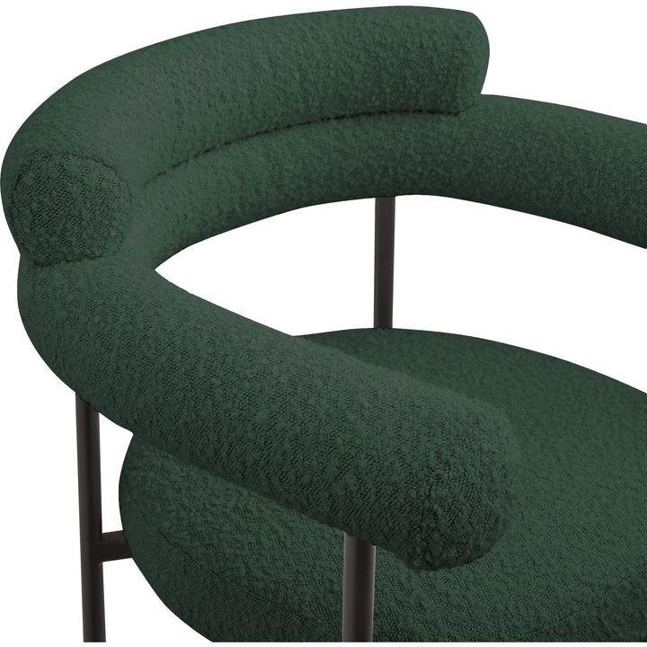 Blake Boucle Fabric Upholstered Counter Stool — Green / Black