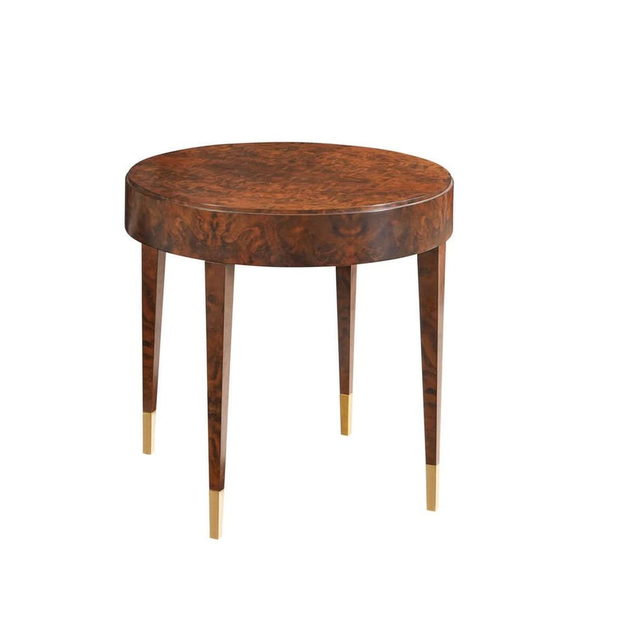 Side Tables Salena Round End Table - Walnut Burl