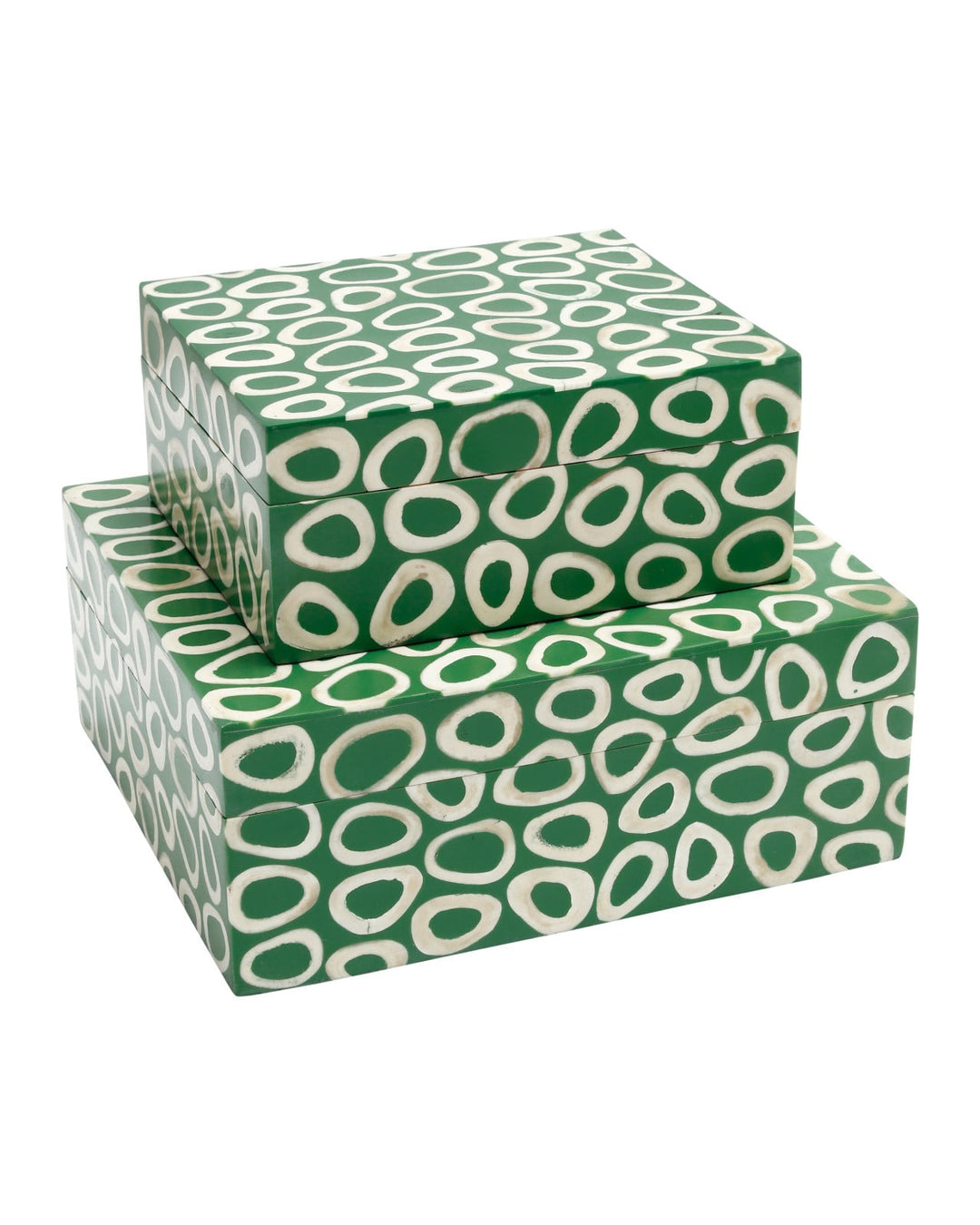 Boxes Ovoid Green Box Set of 2