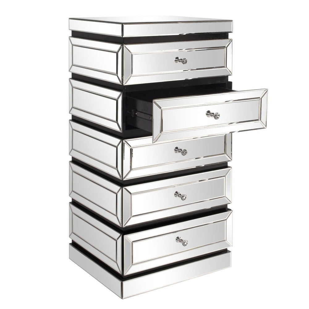 5-Tiered Mirrored Tower with Drawers-The Howard Elliott Collection-HOWARD-99063-Dressers-2-France and Son