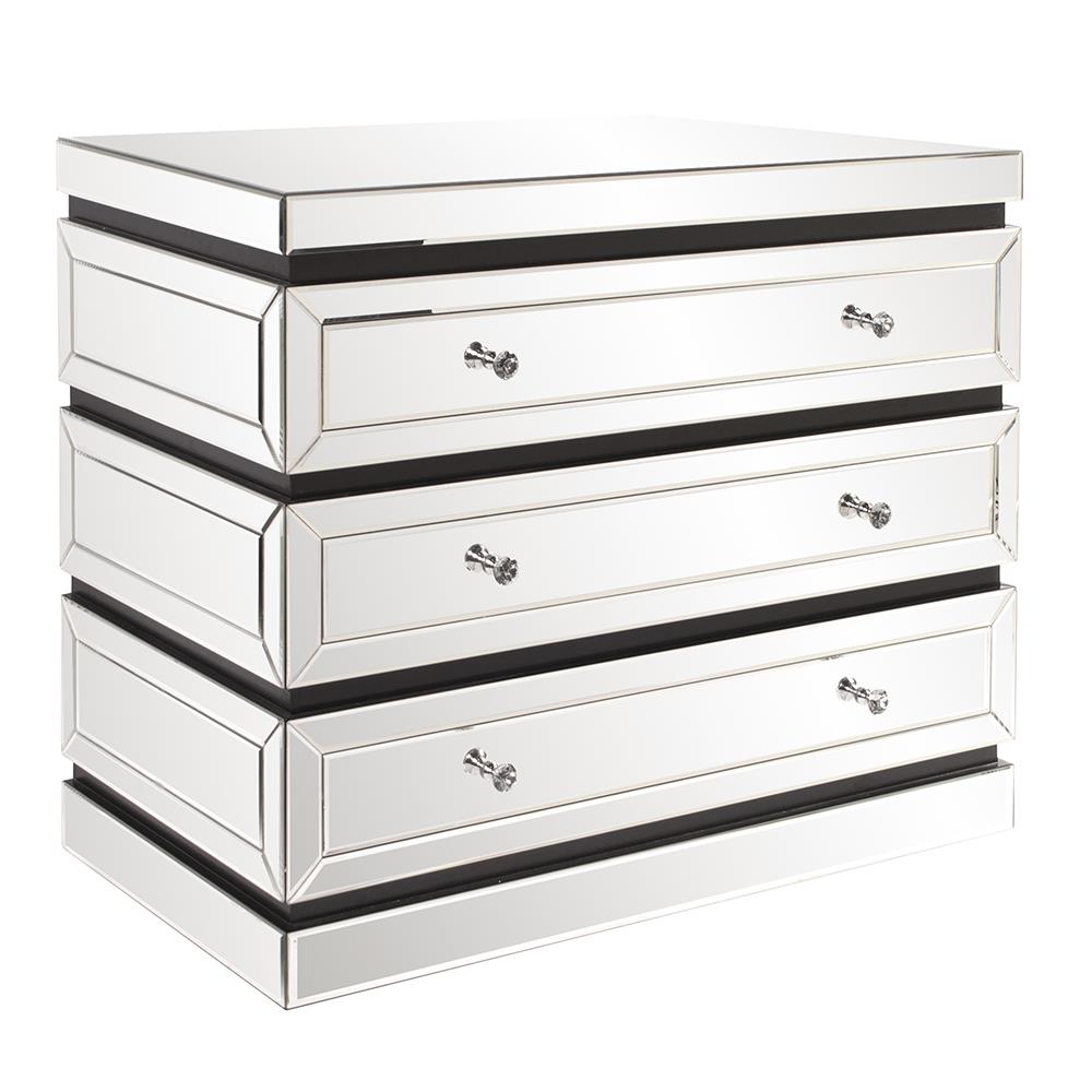 3-Tiered Mirrored Cabinet w/ Drawers-The Howard Elliott Collection-HOWARD-99064-Dressers-1-France and Son