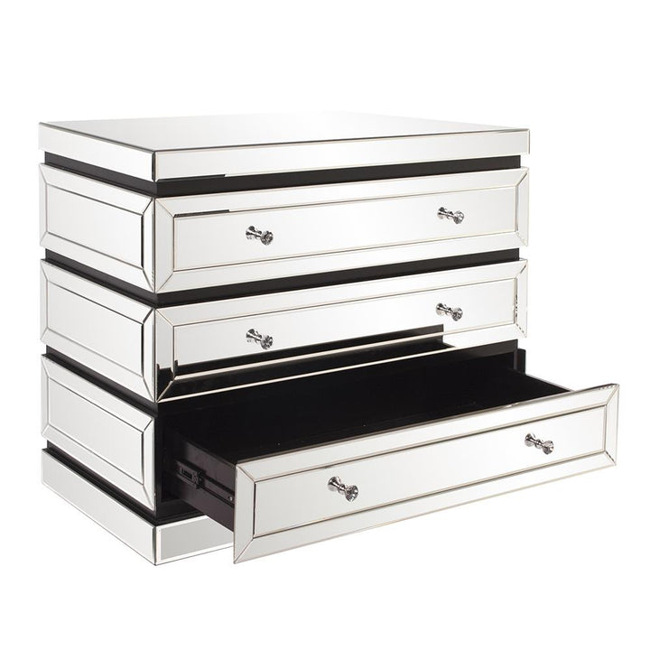 3-Tiered Mirrored Cabinet w/ Drawers-The Howard Elliott Collection-HOWARD-99064-Dressers-2-France and Son