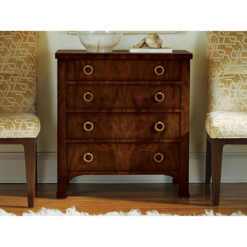Walnut Biedermeier Four Drawer Chest