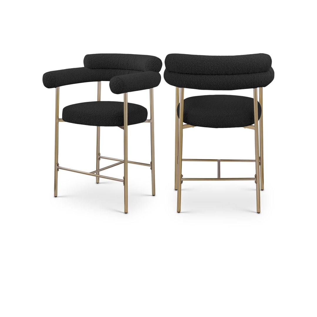 Blake Black Boucle Fabric Upholstered Counter Stool