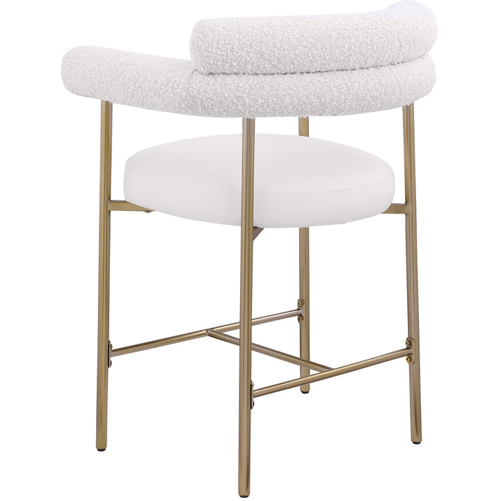 Blake Cream Vegan Leather And Boucle Fabric Upholstered Counter Stool
