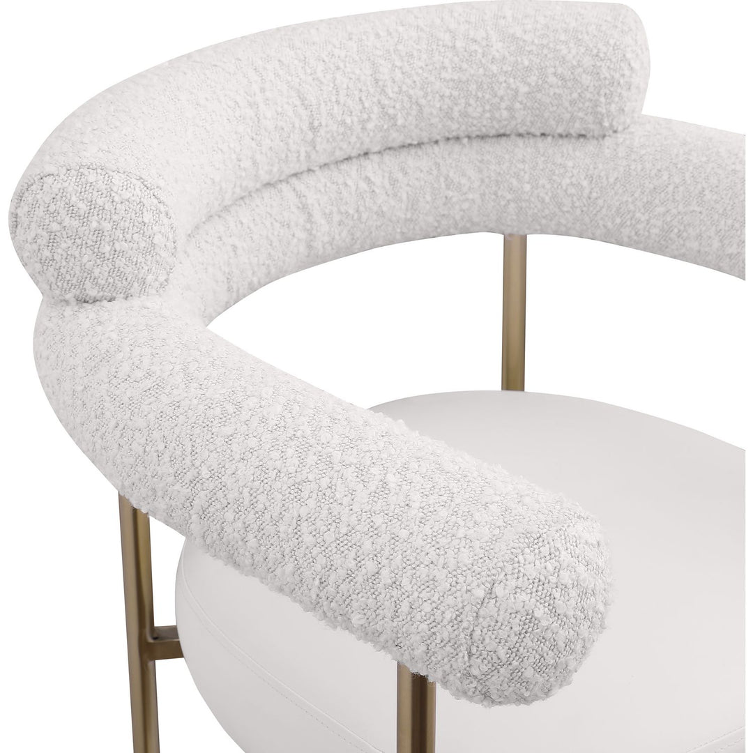 Blake Cream Vegan Leather And Boucle Fabric Upholstered Counter Stool