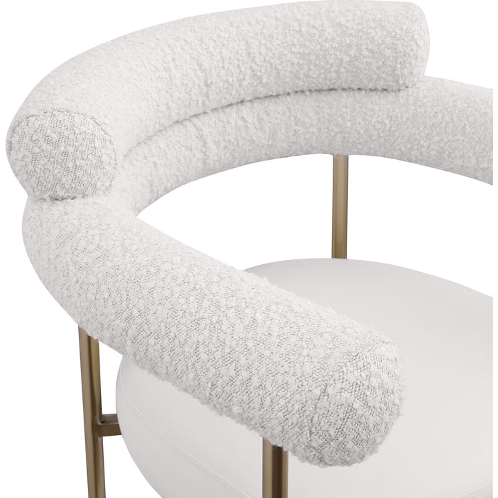 Blake Cream Vegan Leather And Boucle Fabric Upholstered Counter Stool