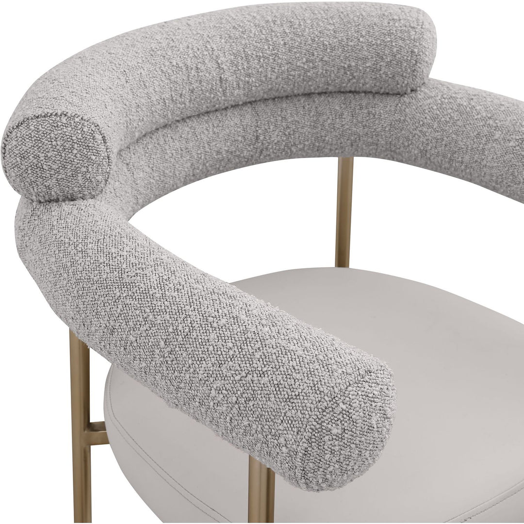 Blake Taupe Vegan Leather And Boucle Fabric Upholstered Counter Stool