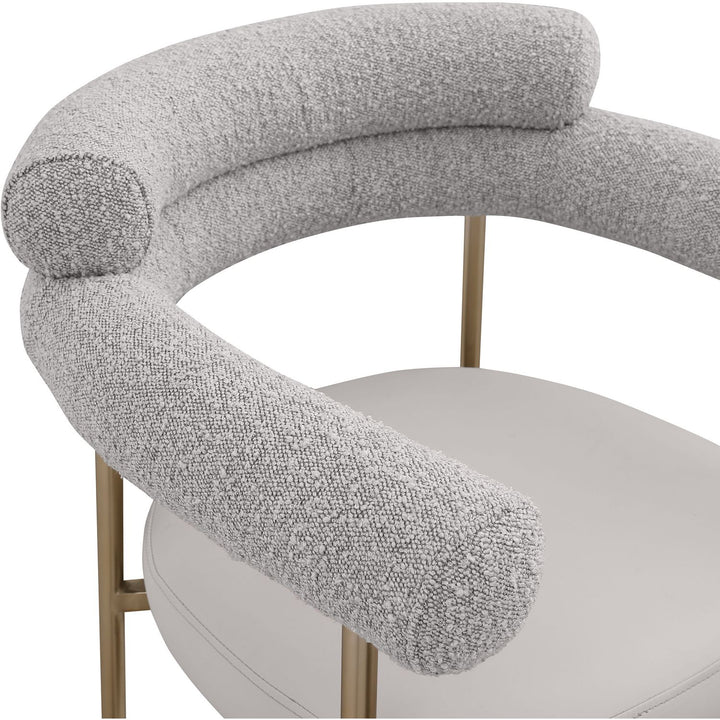 Blake Taupe Vegan Leather And Boucle Fabric Upholstered Counter Stool